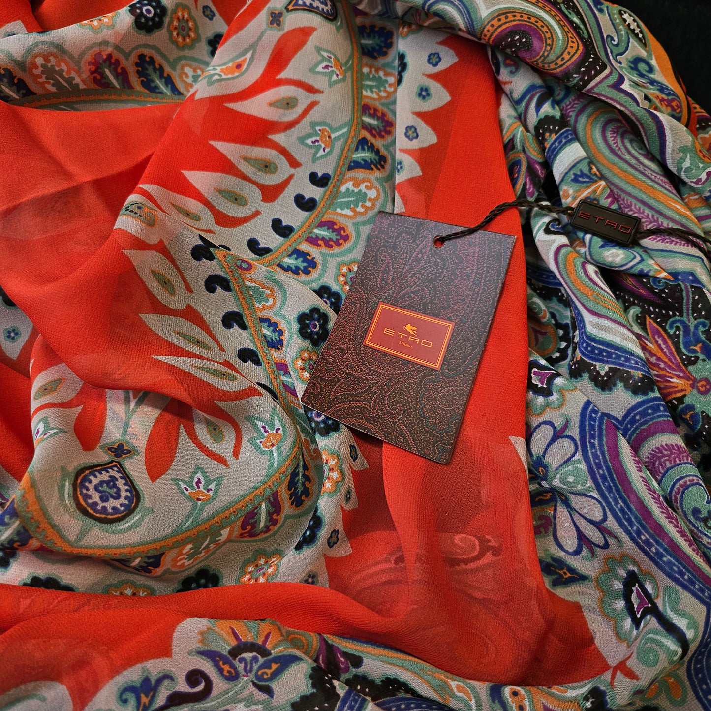 Seide, Chiffon, Red Clay · 140×140 cm