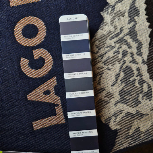 Panel · Jacquard · Wolle, Polyester · Uni · Pantone Outer Space · 100×70 cm