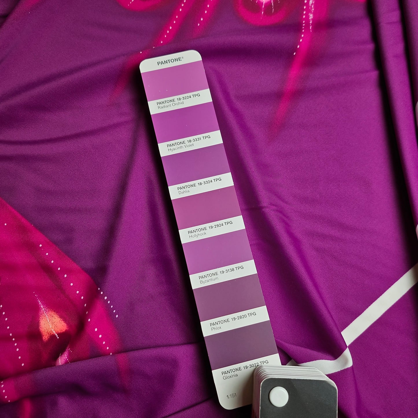 Lycra · Stretch · Elasthan, Kunstfaser, Polyamid · Lila und Pinktöne · 85 cm × 140 cm · Panel