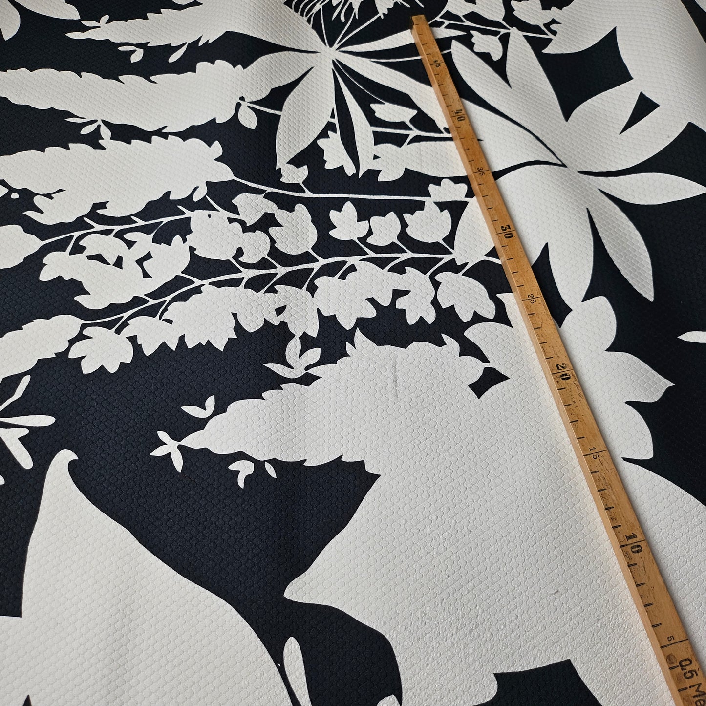 Wabenwebung, Baumwolle Pantone Brilliant White XXL Blumenmuster 140cm breit M6X6X14 260g/m²