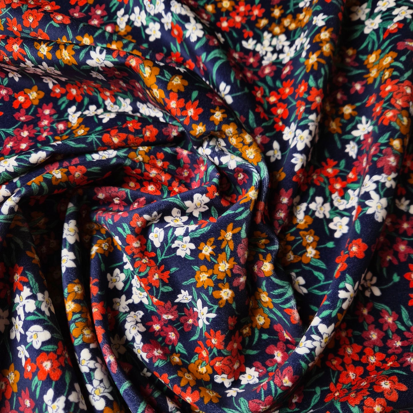 Baumwolle, Denim, Samt, Rhodonite · 145 cm