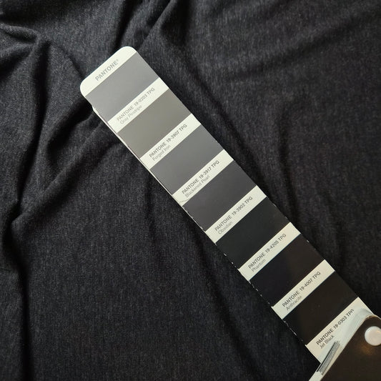 Jersey · Wolle, Modalfaser · Melange · Pantone Obsidian · 140 cm · 160 g/m² · Meterware