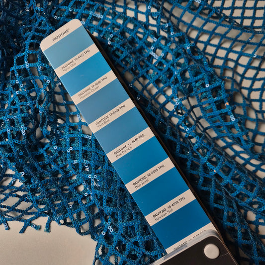Macramé / Netz, Paillettenstoff, Hawaiian Surf · 100 cm 220g/m2