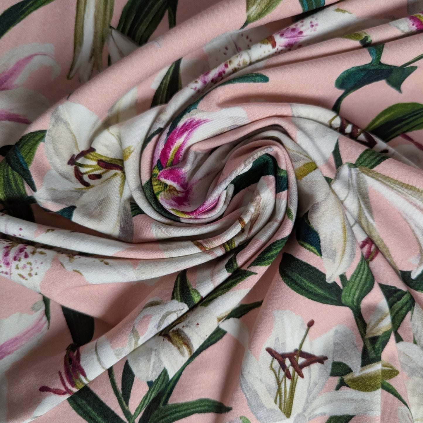 Lycra · Stretch · Kunstfaser · Blumen · Farbe: Pasteltöne · 120 cm · 250 g/m² · Meterware