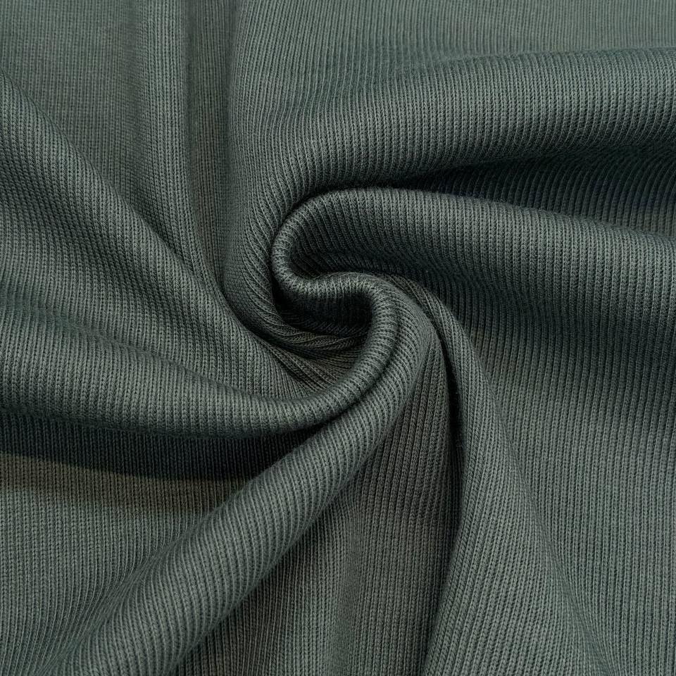 Kombipaket · Sweat & Bündchen · Baumwolle · Uni · Darkest Spruce · Stoff 100×190 cm · Bündchen 150×120 cm