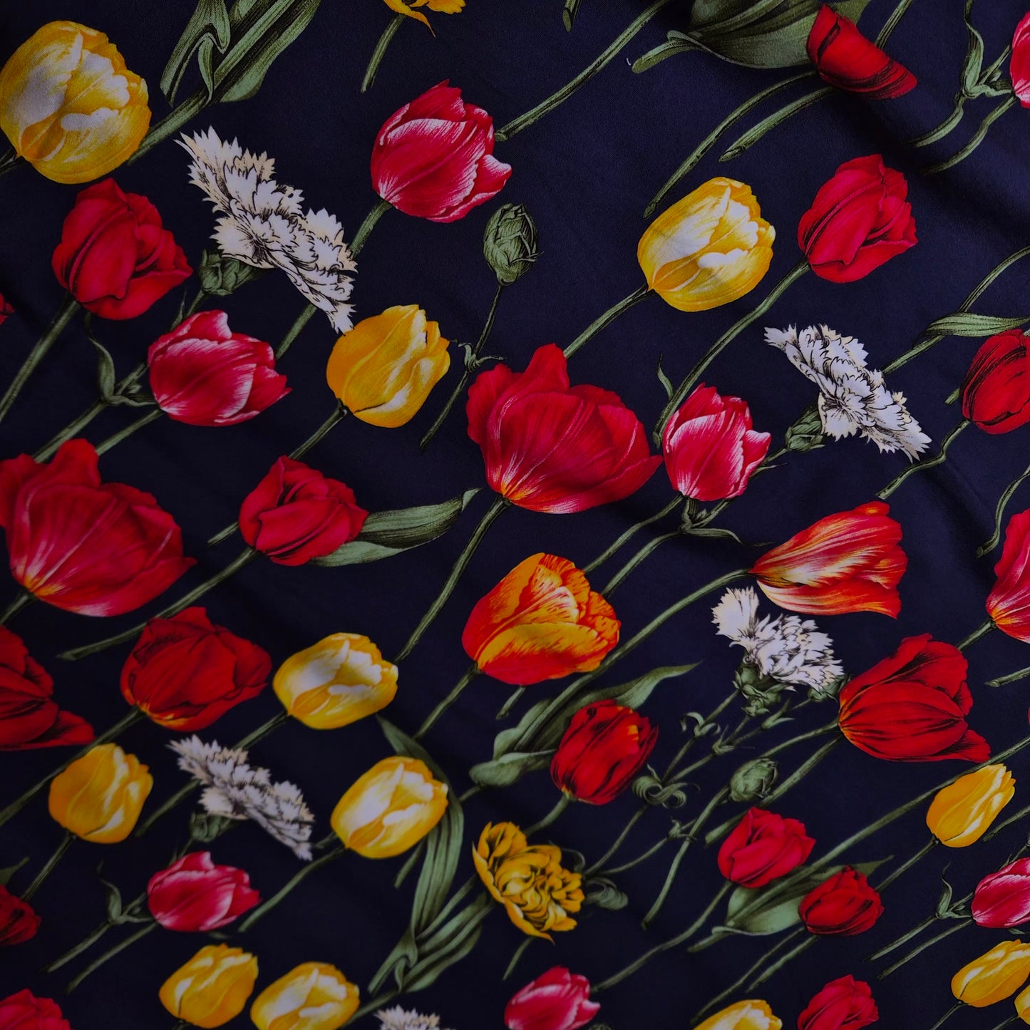 Meterware · Jersey · Baumwolle · Floral · Pantone Naval Academy · 140 cm · 220 g/m²