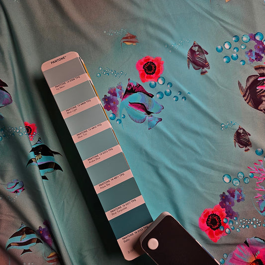 Panel, Lycra / Stretch, Pantone Aruba Blue · 130×145 cm