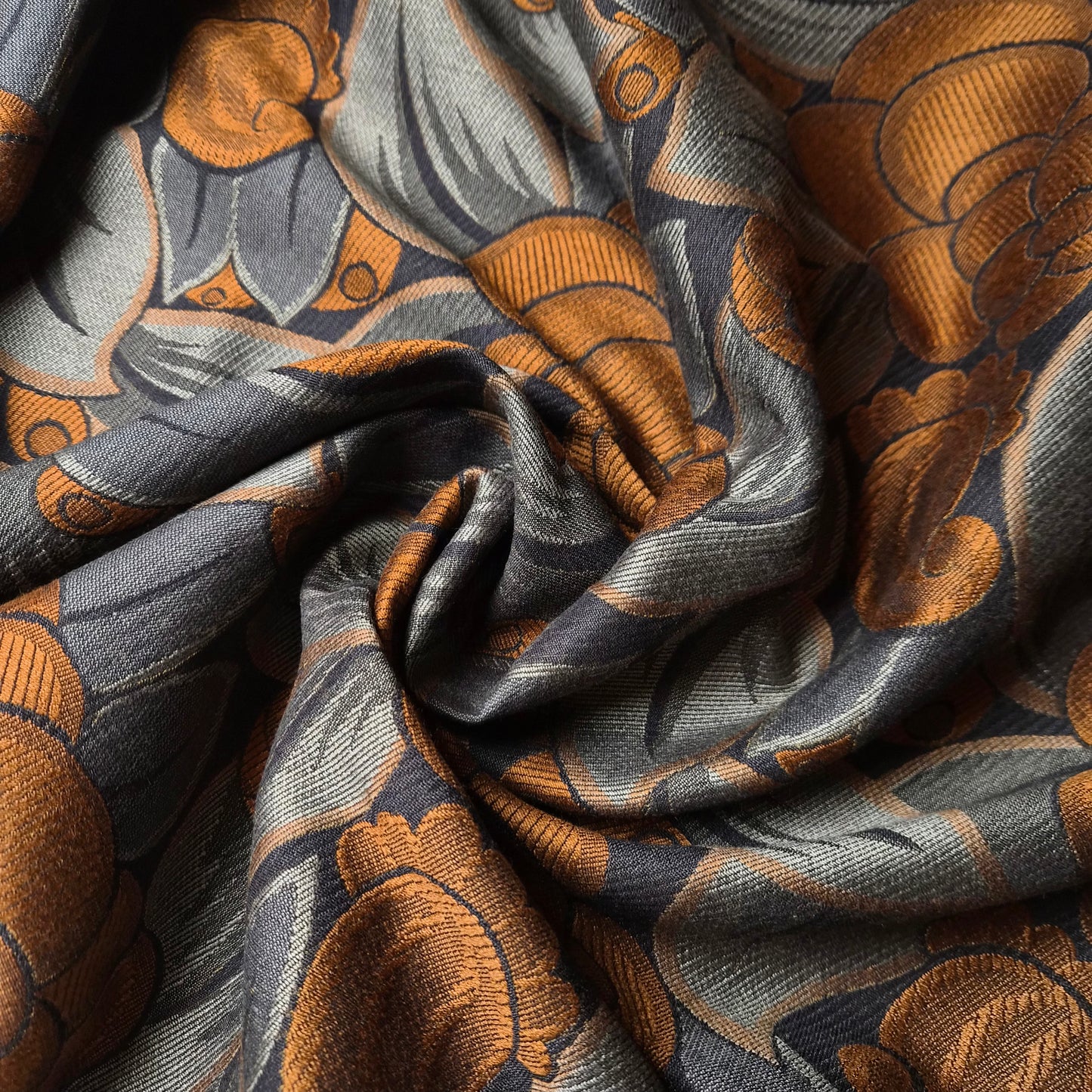 Einzelstück · Jacquard · Baumwolle · Paisley · Blau · 150×140 cm