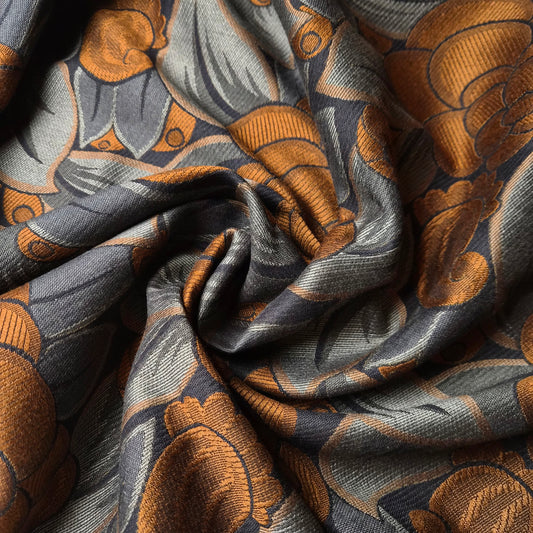 Einzelstück · Jacquard · Baumwolle · Paisley · Blau · 150×140 cm