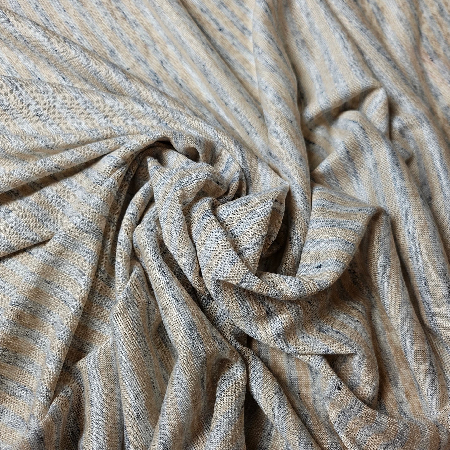 Jersey · Baumwolle Leinen · Gestreift · Farbe: Grautöne · 140 cm · 140 g/m² · Meterware