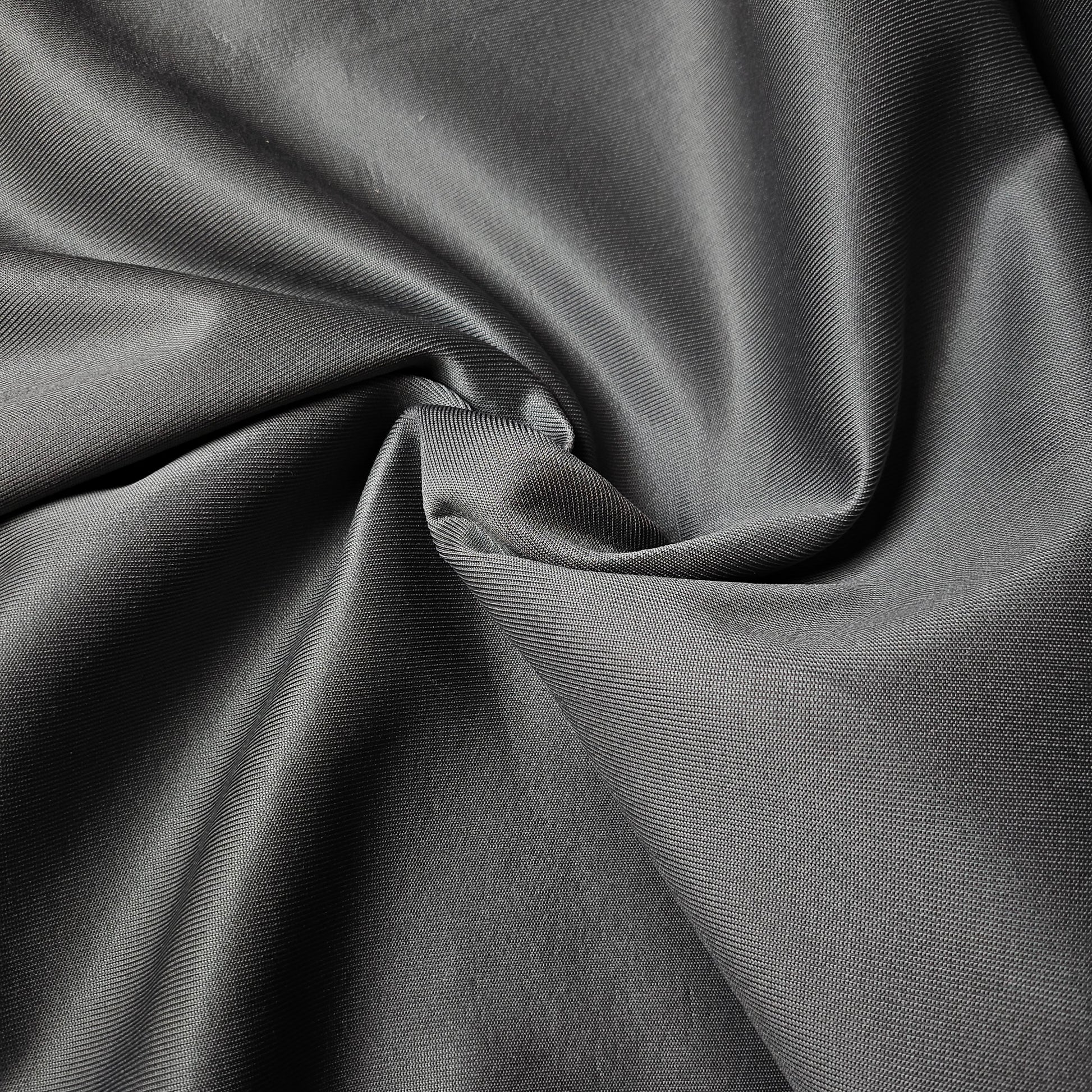 Smooth, heavy F*ndi deadstock acetate jersey fabric in Pantone Smoked Pearl, 156 cm, with a soft, elegant drape.