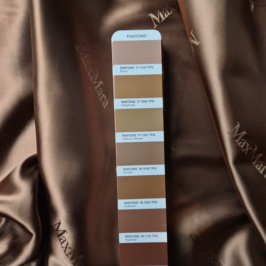 Futter · Viskose · Logo · Pantone Rawhide · 140 cm · 100 g/m² · Meterware