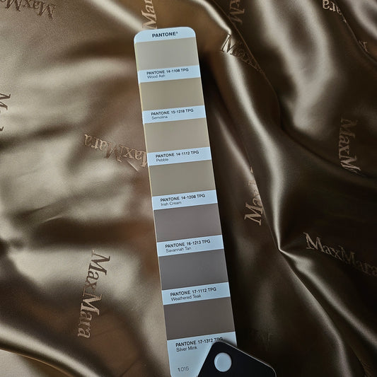 Futter · Viskose · Logo · Pantone Irish Cream · 145 cm · 100 g/m² · Meterware