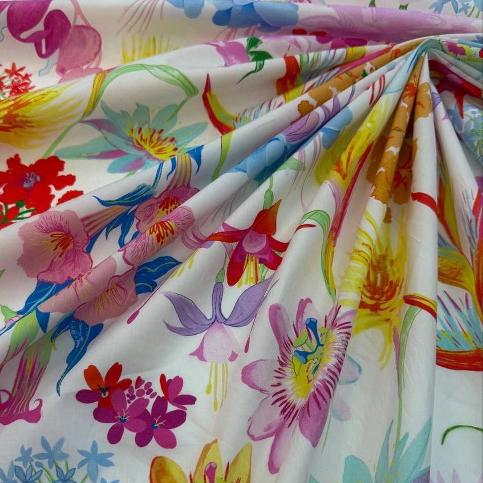 Einzelstück · Poplin · Baumwolle · Floral · Pastelltöne · 270×150 cm