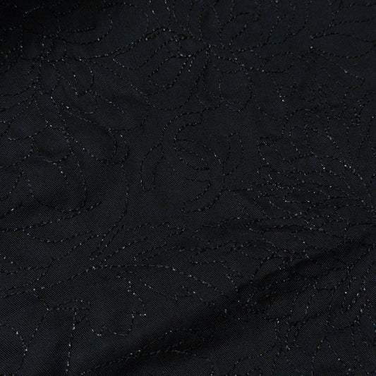 Meterware · Poplin · Bestickt, Mit Lurex · Baumwolle, Lurex · Logo · Pantone Moonless Night · 150 cm