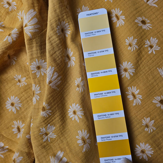 Musselin, Baumwolle, Pantone Mimosa · 140cm