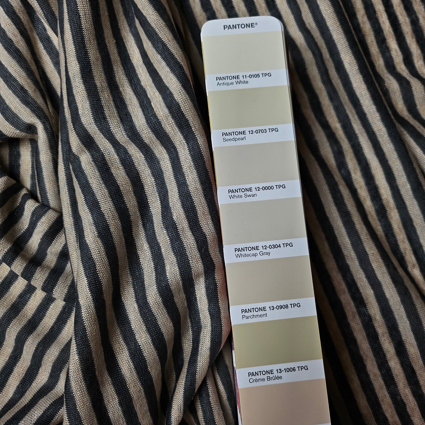 Jersey · Baumwolle Leinen · Gestreift · Farbe: Grautöne · 140 cm · 140 g/m² · Meterware
