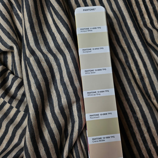 Jersey · Baumwolle Leinen · Gestreift · Farbe: Grautöne · 140 cm · 140 g/m² · Meterware