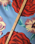 Deadstock Seidentwill, F*rr*gam* – Hellblau mit XXL-Blumen (Breite 140 cm) (M1X3X3)
