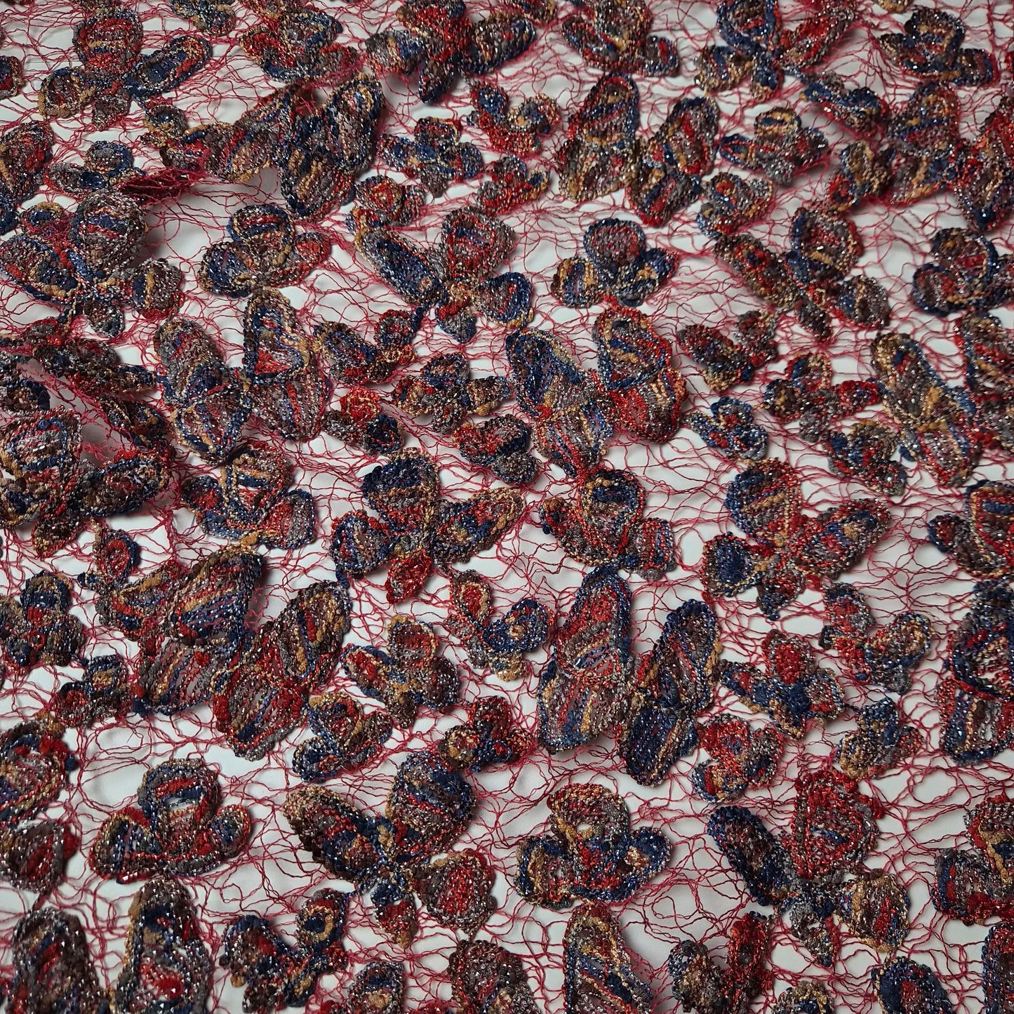 Meterware · Mesh · Macramee · Baumwolle, Polyester · Mehrfarbig · 100 cm
