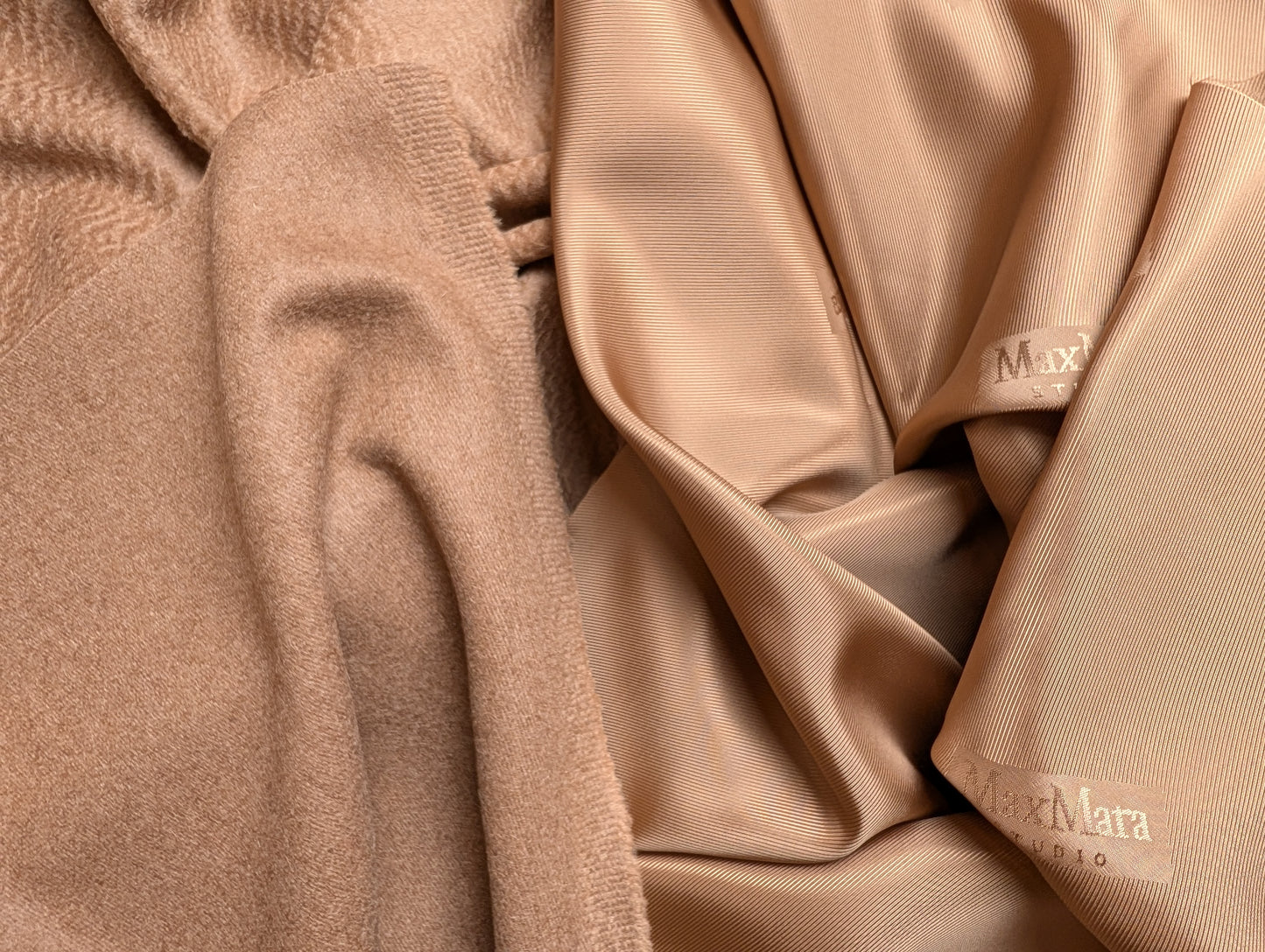 Kombipaket · Mantelstoff · Kaschmir · Pantone Praline · Stoff 350×150 cm + Viskosefutter 300×150 cm · 690 g/m²