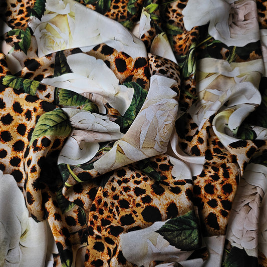 Einzelstück · Crêpe · Seide · Animal · Mehrfarbig · 235×145 cm · 60 g/m²