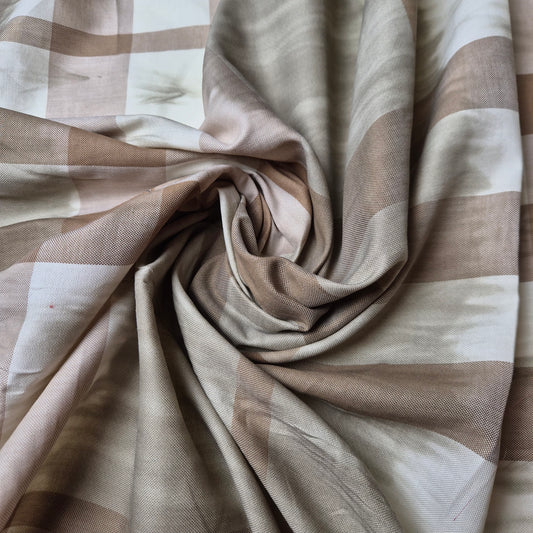 Leinengewebe · Leinen · Kariert · Beige und brauntöne · 140 cm · Meterware