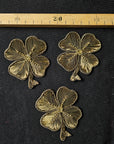 D*G – Metallstickerei Kleeblatt Gold Perlen | 6 × 6 cm | S3X2X028