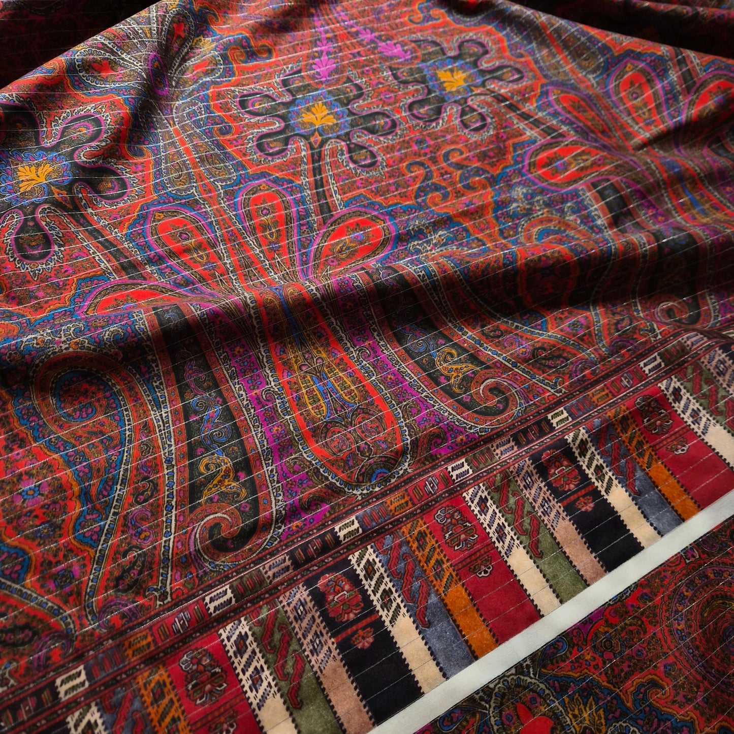 Panel, Baumwolle, Lurex, Wolle, Webware · 140×140 cm