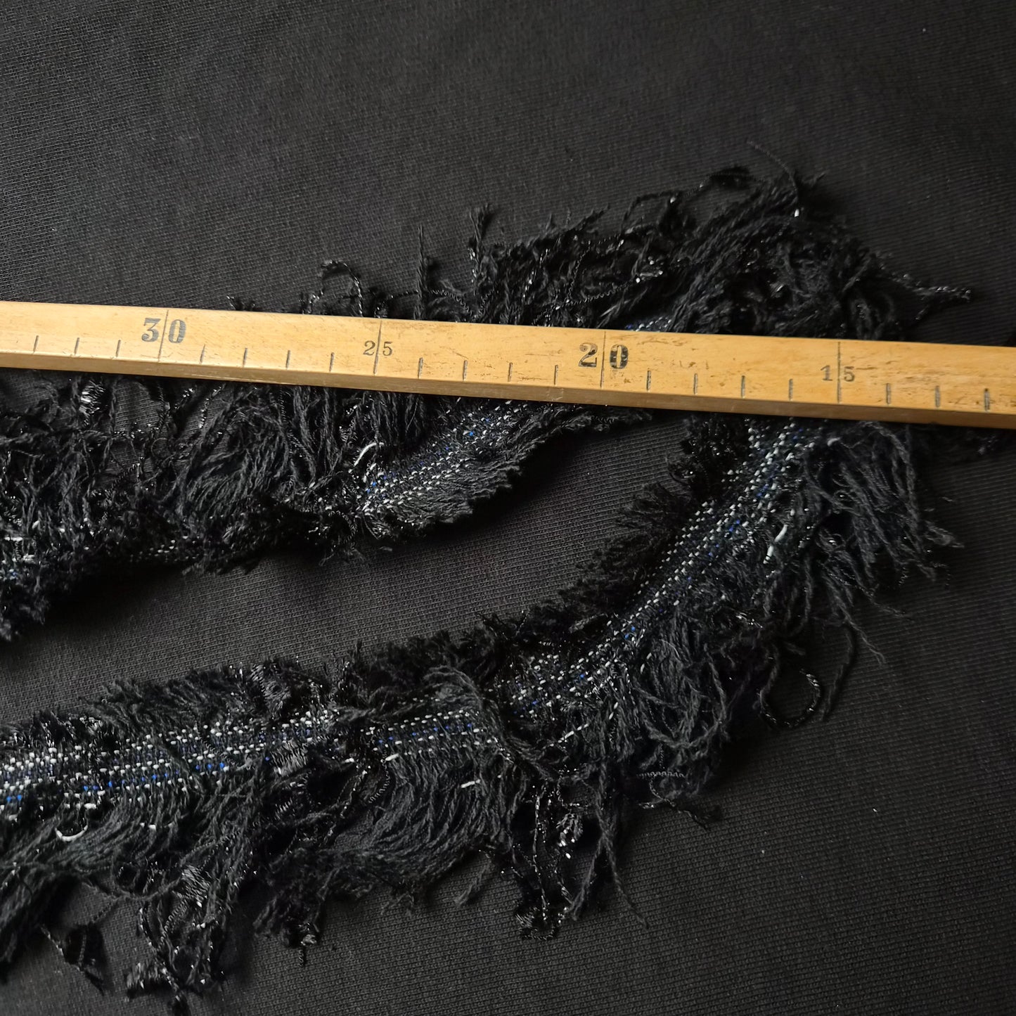 Trim, Mischung Naturfasern, Schwarz · 6 cm