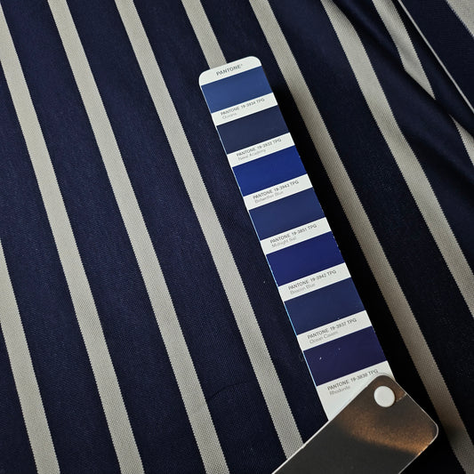 Meterware · Piqué · Baumwolle · Gestreift · Pantone Naval Academy · 190 cm · 150 g/m²