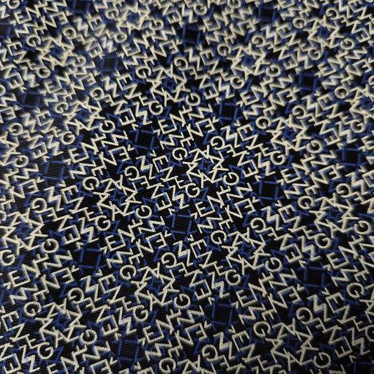 Futterstoff · Viskose · Logo · Schwarz- und Blautöne · 145 cm · 80 g/m² · Meterware