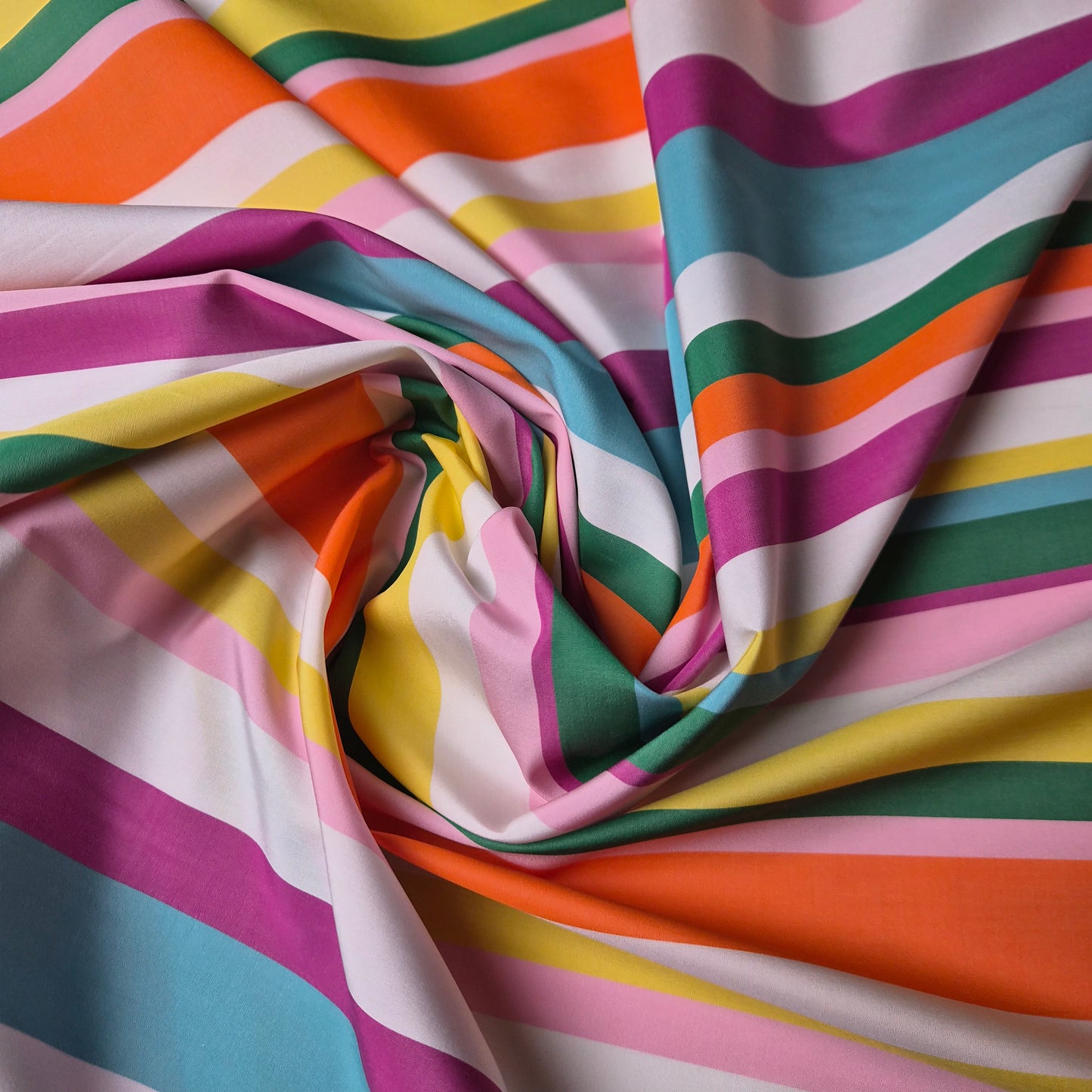 Meterware · Poplin · Baumwolle · Gestreift · Bunt · 150 cm