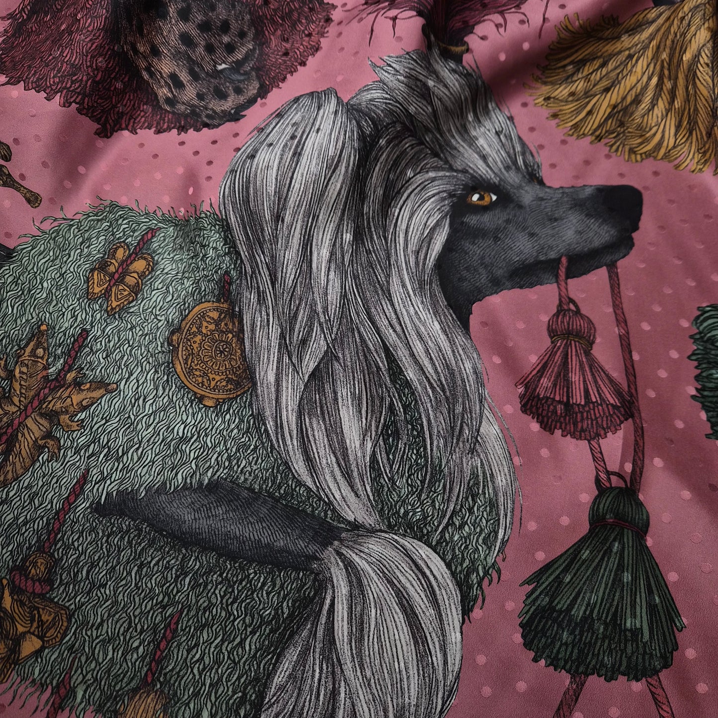 Twill · Seide · Bildmotiv · Beerentöne · 140×140 cm · Schalpanel
