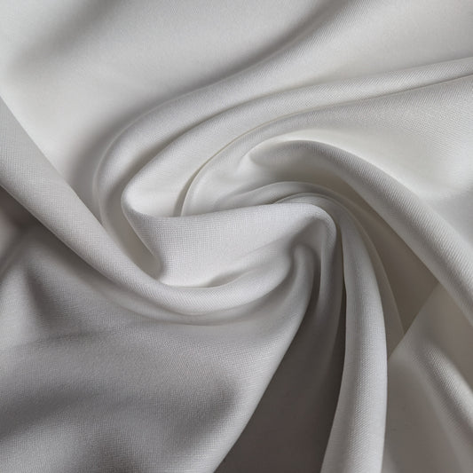 Baumwolle, Polyamid, Wolle, Jersey, Doubleface, Reinweiß · 140 cm