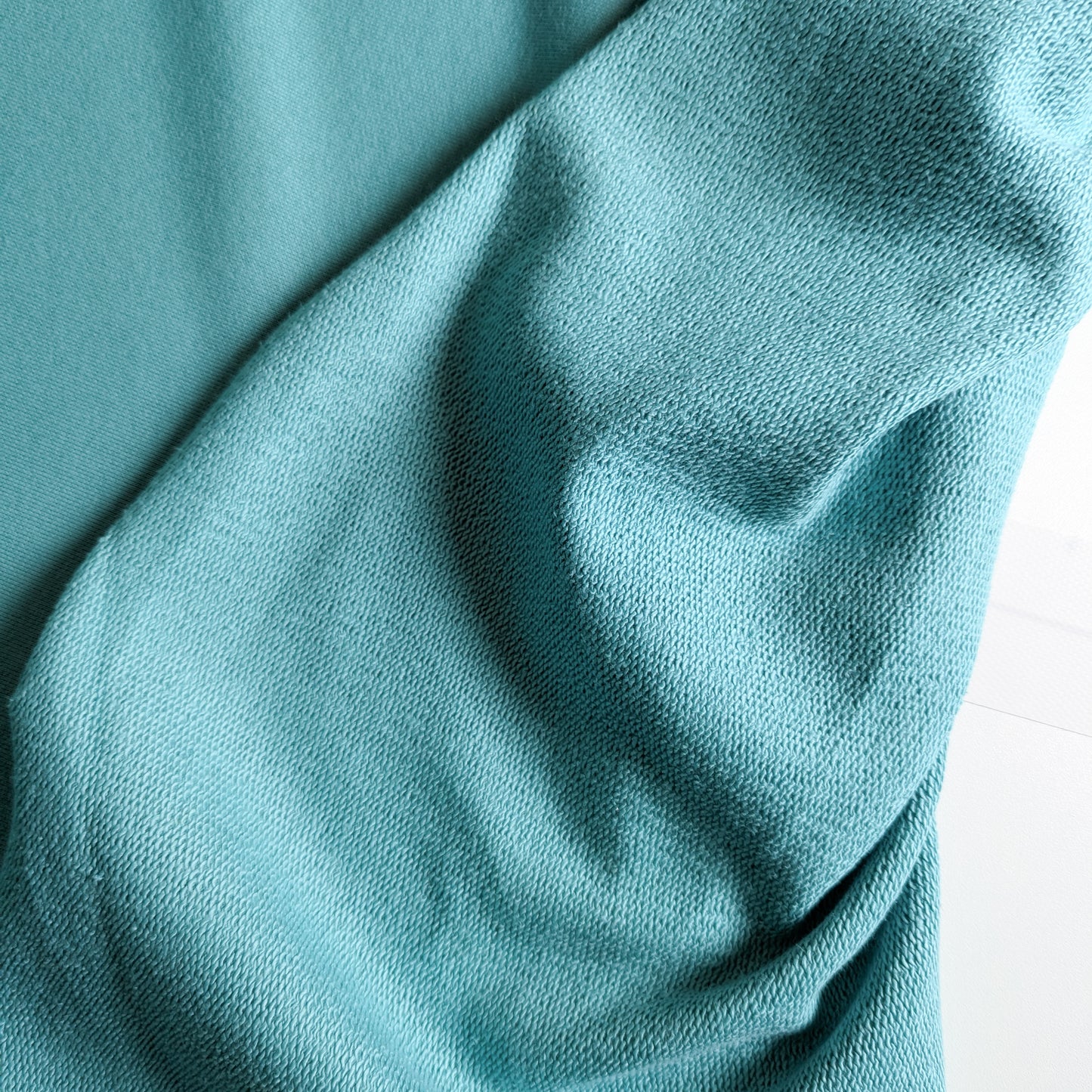 Sweat · Baumwolle · Uni · Farbe: Türkis · 190 cm · 280 g/m² · Meterware