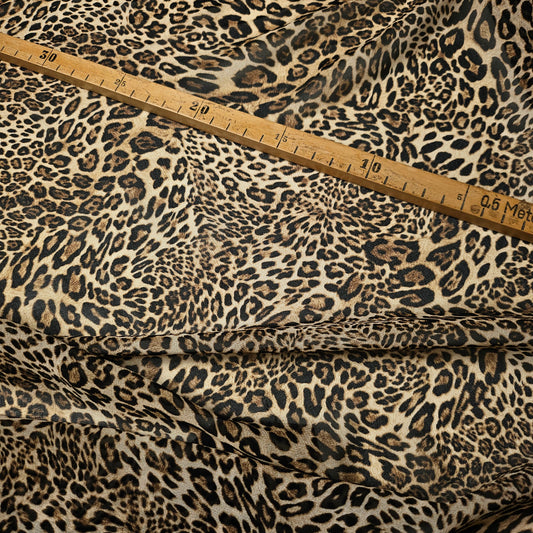 Chiffon · Polyester · Animal · Farbe: Brauntöne · 145 cm · 90 g/m² · Meterware