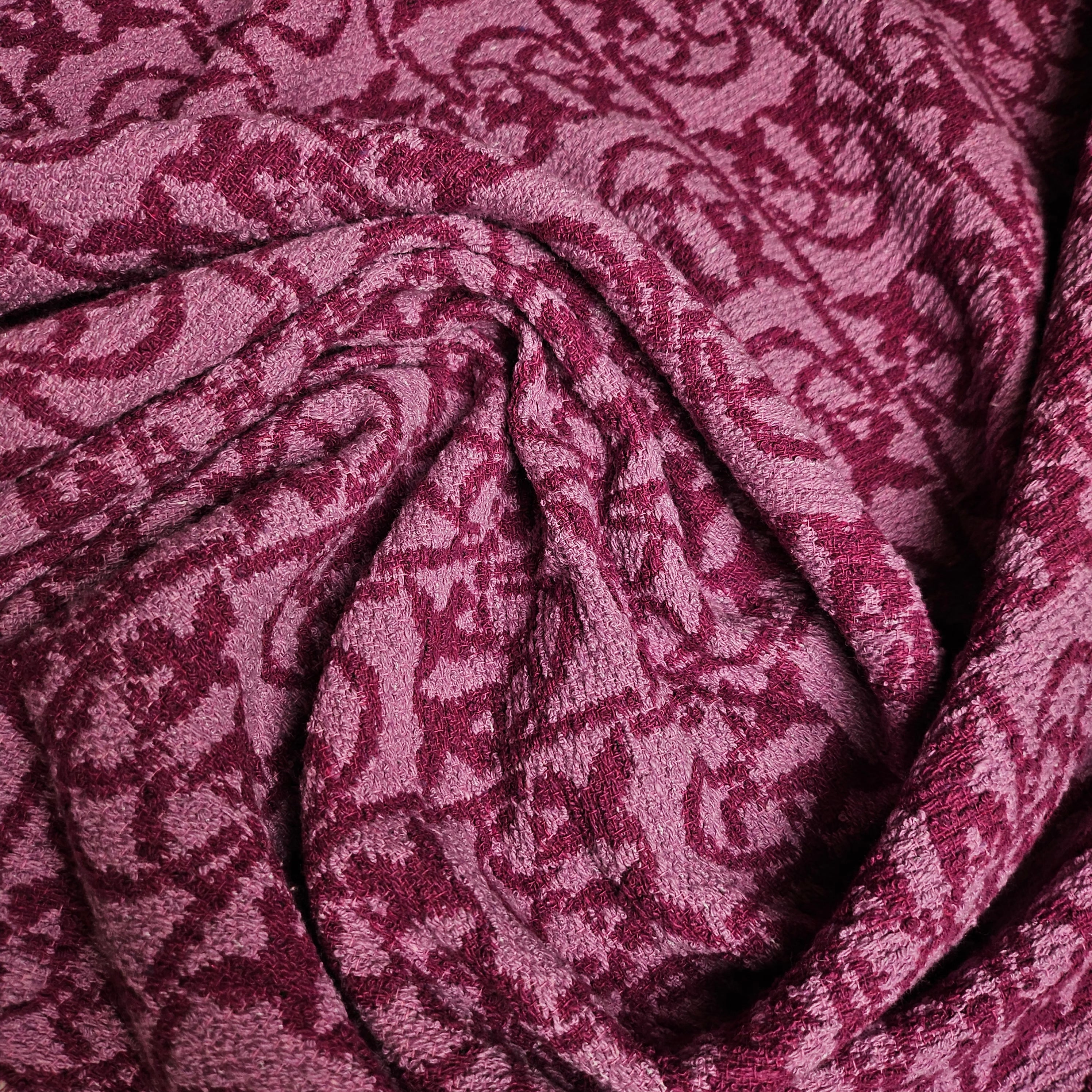 Deadstock Baumwoll-Tweed – Pantone-Farbton Crocus Lila mit Love Birds, Pinko (Meterware, Stoffbreite 150 cm) (M9X4X5)