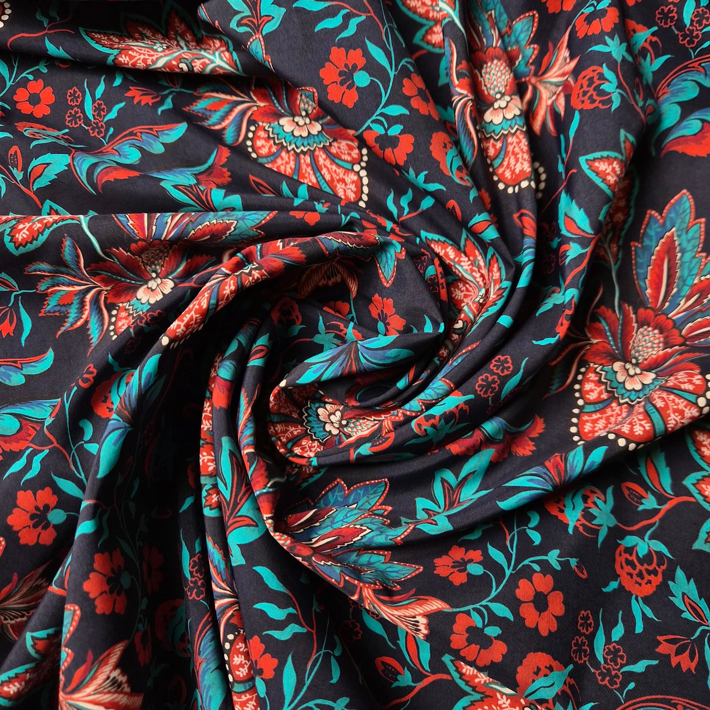Einzelstück · Windbreaker · Polyester · Floral · rose und türkistöne · 120×145 cm