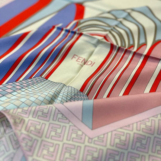 Schal 3. Wahl · Twill-Seide · Römisches Bad · in Rosa, Braun-Töne, Pastell · 90×90 cm