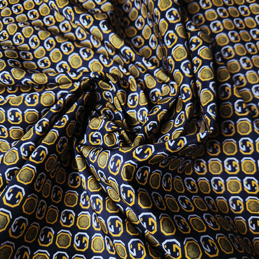 Windbreaker · Polyester · Logo · Farbe: Schwarz-, Weiß- und Goldtöne · 160 cm · 80 g/m² · Meterware