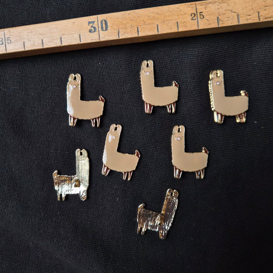 Kurzware · Knopf · Emailliert · Bildmotiv Lama · 2×3 cm