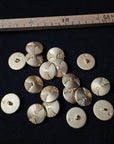 Deadstock Set aus vier Knöpfen – Nylon echt vergoldet, ca. 2 cm (S1X1X011)