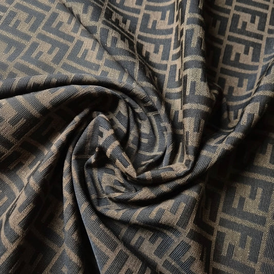Taschenstoff · Polyester, Baumwolle · Logo · Brauntöne · 150 cm · Meterware