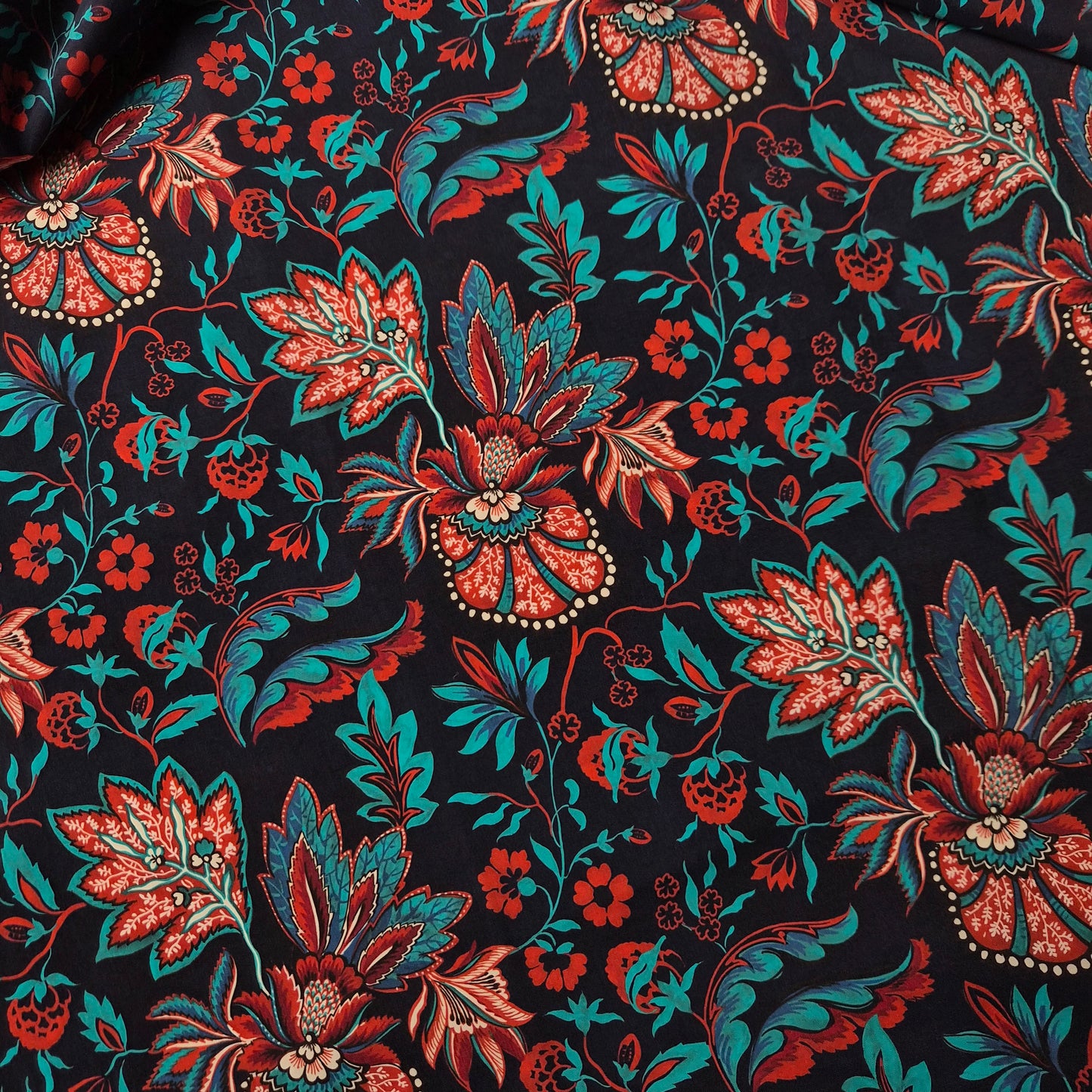 Einzelstück · Windbreaker · Polyester · Floral · rose und türkistöne · 120×145 cm