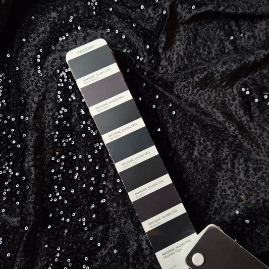 Polyester, Samt, Pantone Moonless Night, Pailetten · 100×150 cm