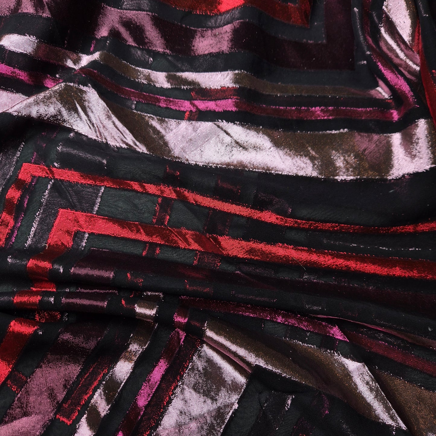 Einzelstück · Chiffon · Seide, Lurex · Fil Coupé · 220×135 cm